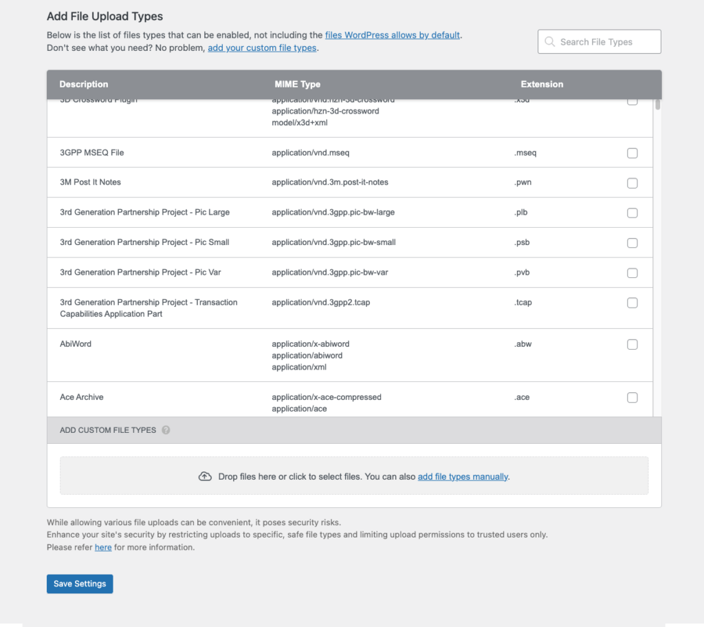 Ajouter des types MIME sur le site hébergé par WPMU DEV