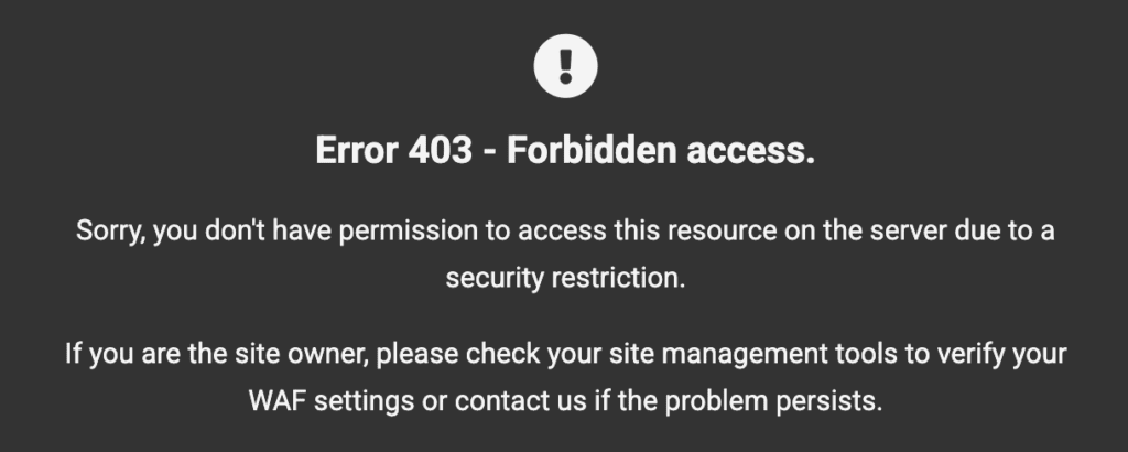 Page d’erreur 403 par défaut