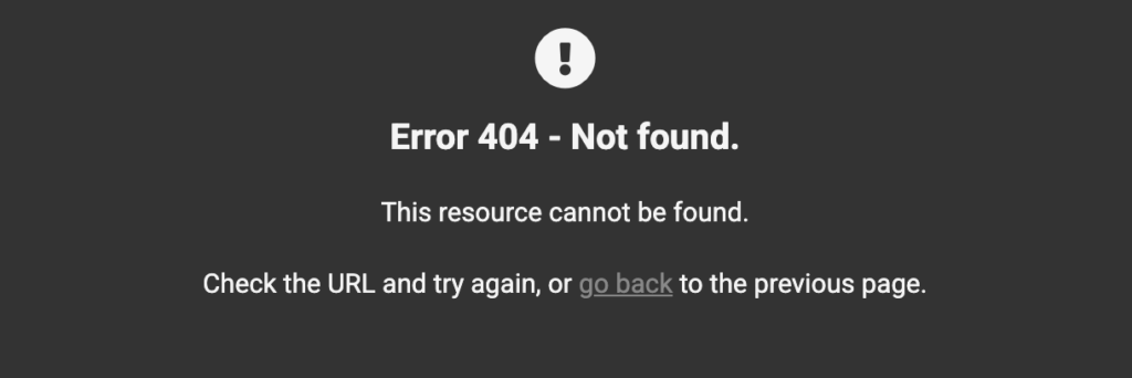 Page d’erreur 404 par défaut