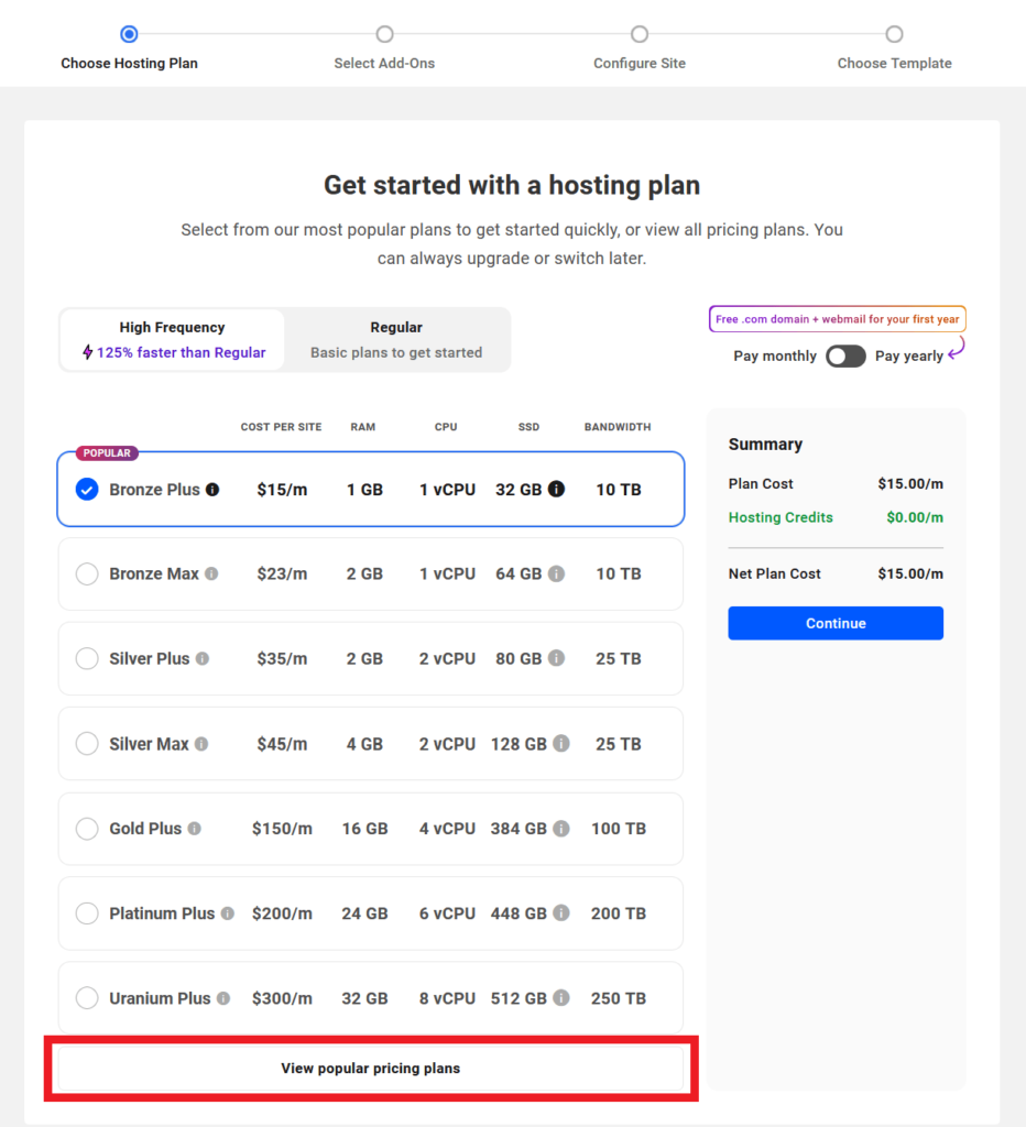 choisir un plan hébergement de votre nouveau site