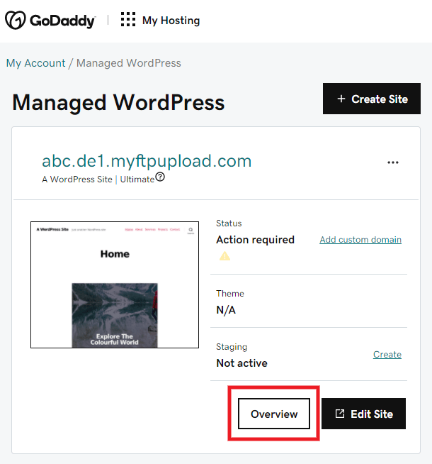 Accéder aux comptes FTP sur GoDaddy