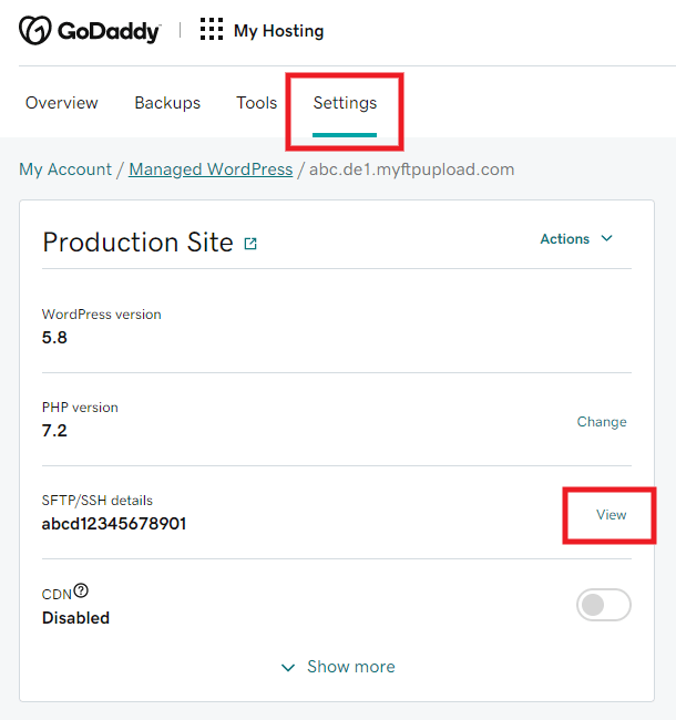 Accéder aux comptes FTP sur GoDaddy