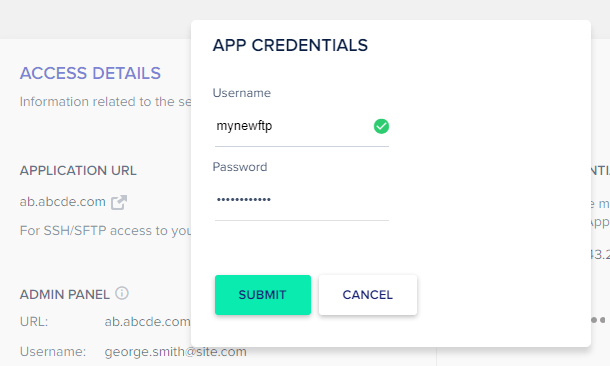 Création d’un nouveau compte FTP chez Cloudways