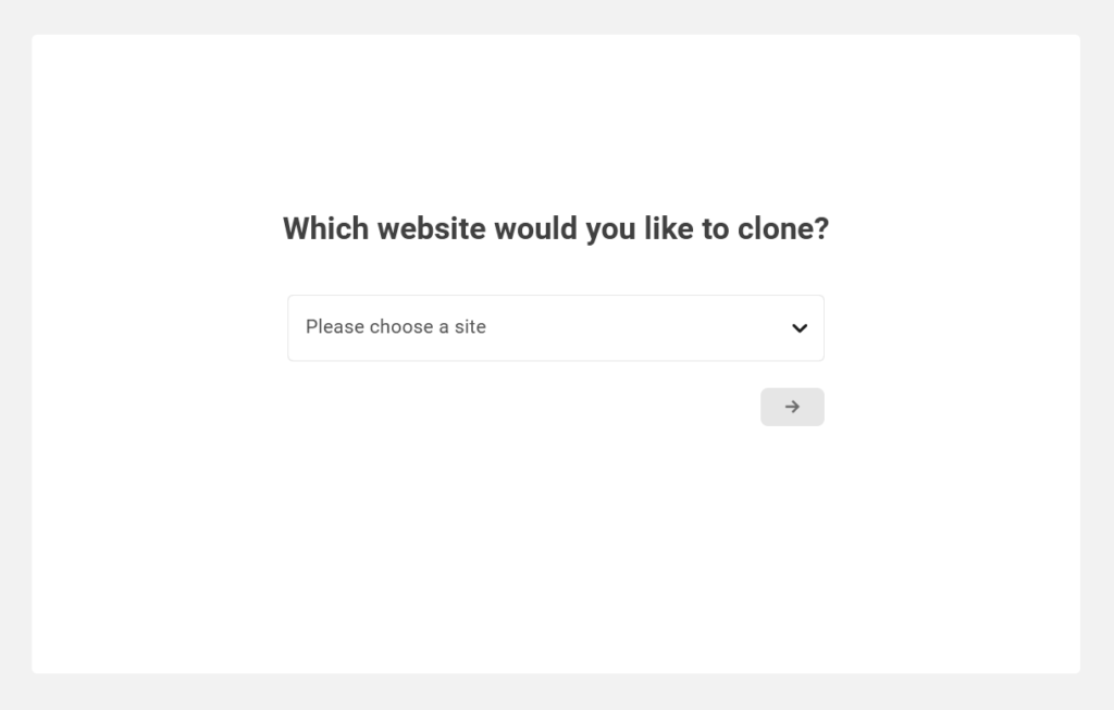 Sélectionner un site à clonner