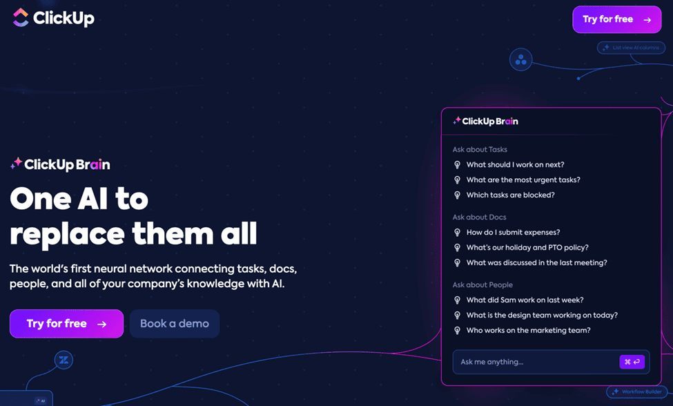 clickup » BlogPasCher ClickUp Brain