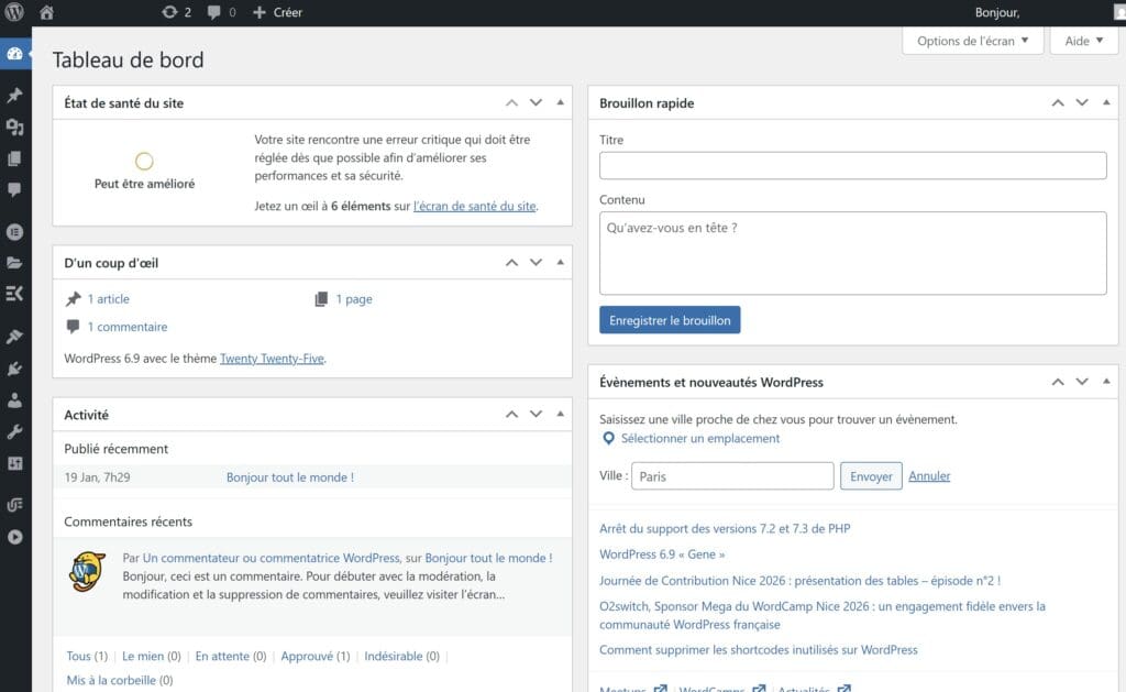 Tableau de bord WordPress » BlogPasCher Tableau de bord WordPress de votre blog pour animaux