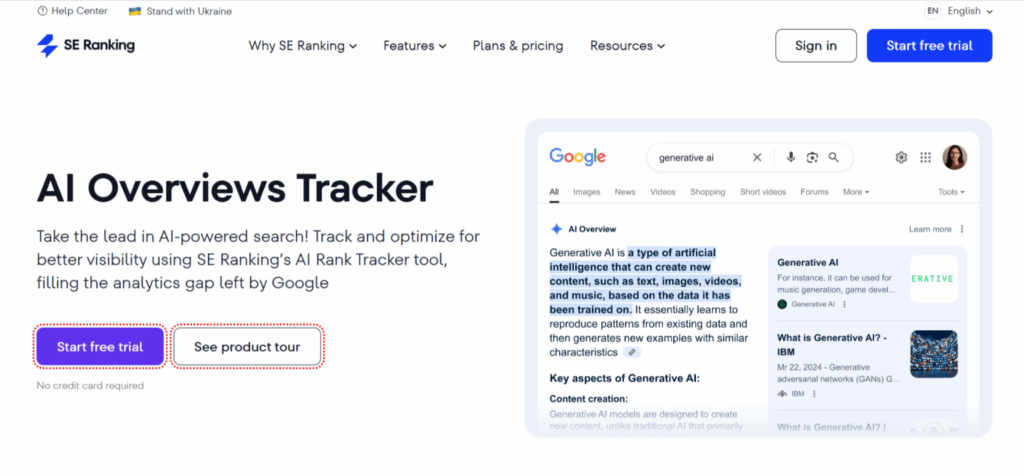 SE Ranking AI Overviews Tracker SE Ranking AI Overviews Tracker