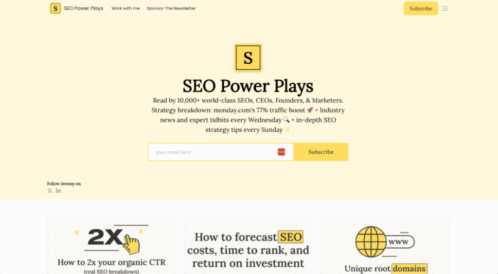 Capture décran de la page daccueil de Beehiiv » BlogPasCher Capture d’écran de la page d’accueil de Beehiiv
