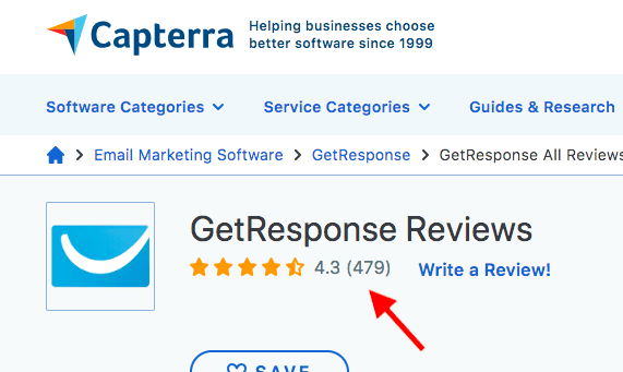 Évaluations client de GetResponse sur Capterra » BlogPasCher Évaluations client de GetResponse sur Capterra