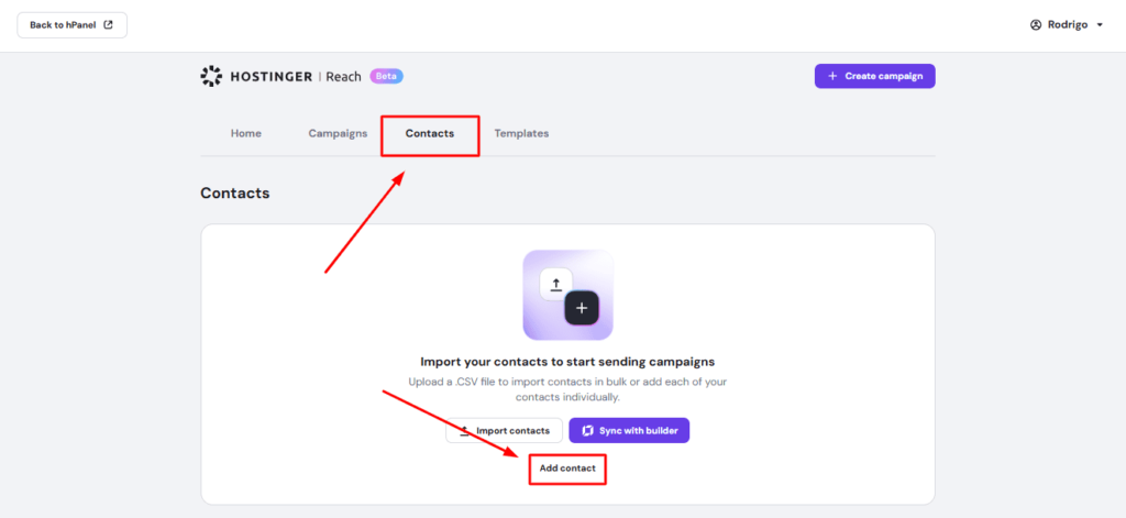 Hostinger Reach - Ajout de contacts e-mail » BlogPasCher Hostinger Reach - Ajout de contacts e-mail