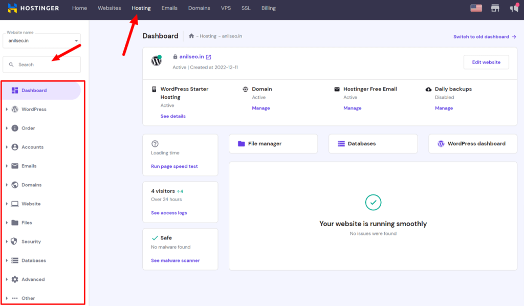 Interface utilisateur hostinger hPanel » BlogPasCher Interface utilisateur hostinger hPanel