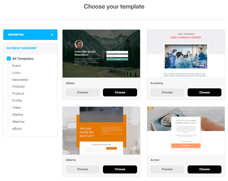 Modèles de pages de destination » BlogPasCher Modèles de pages de destination