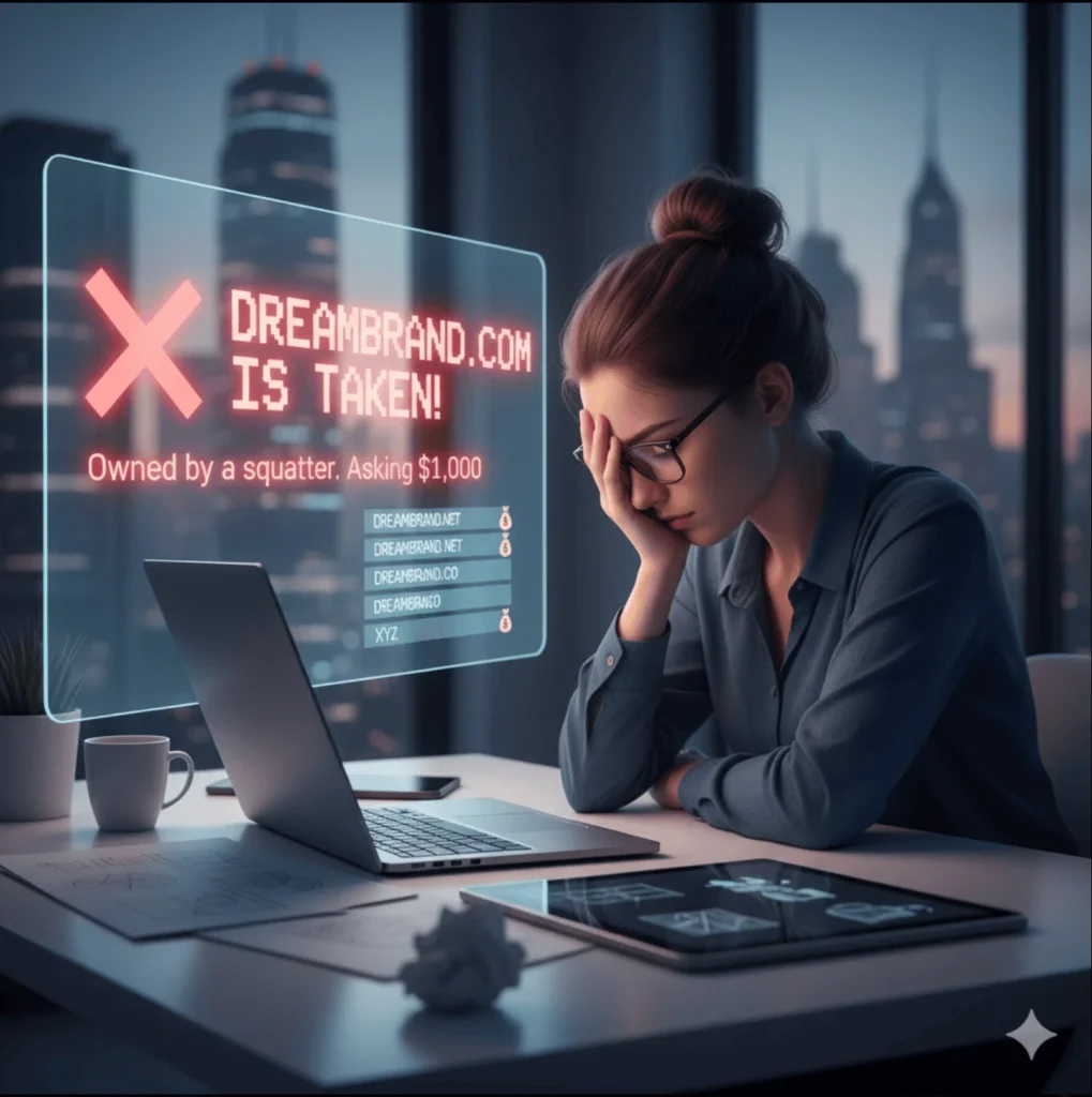 Le domaine com est pris - le plus gros problème en ce moment