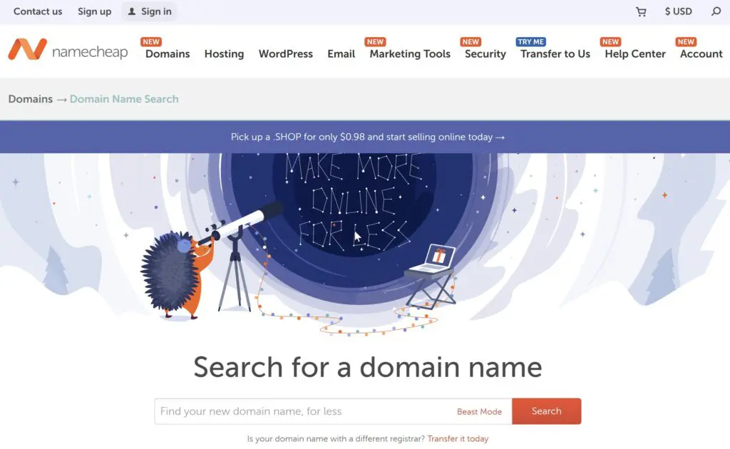 Domaines namecheap