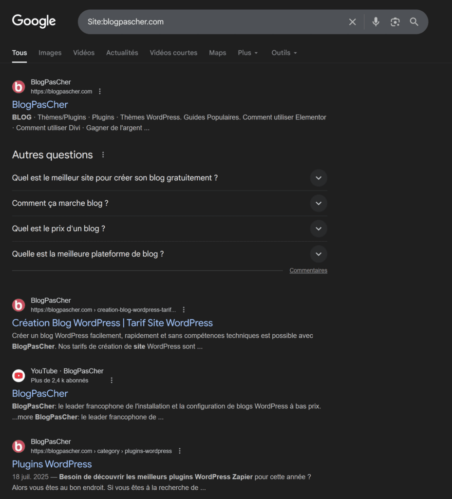 Recherche Google BPC