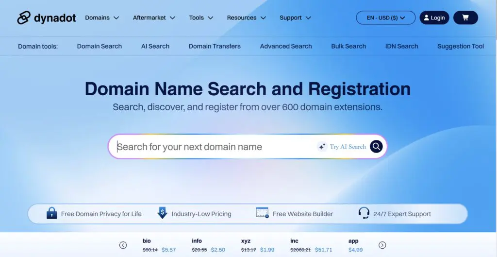 Registre de domaine Dynadot