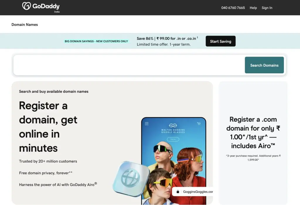 Registraires de domaine Godaddy