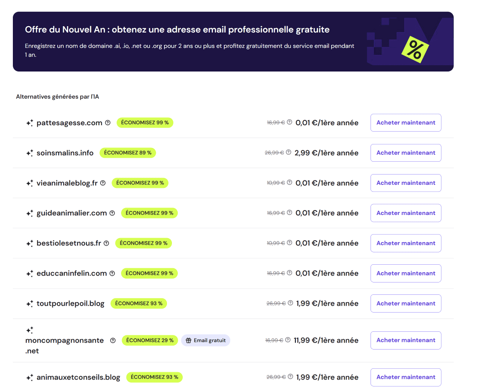 Générez des noms de domaine-1 » BlogPasCher Générez des noms de domaine intéressants pour un blog d’animaux