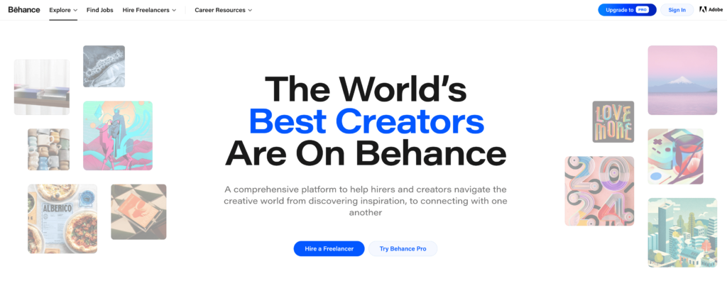 Behance - meilleures alternatives à Pinterest
