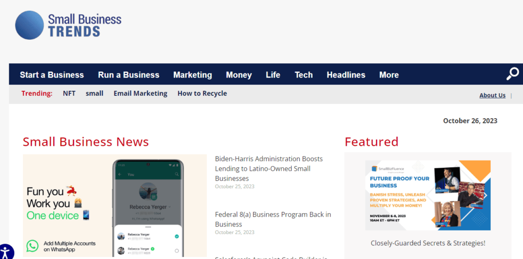 Small Business Trends - meilleurs blogs d'entreprises