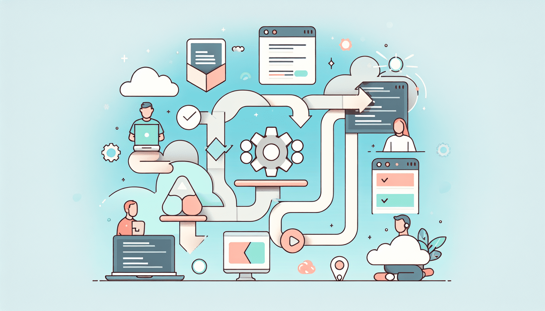 Schéma CI/CD déployant automatiquement WordPress via GitHub Actions entre Git, tests et serveur de production