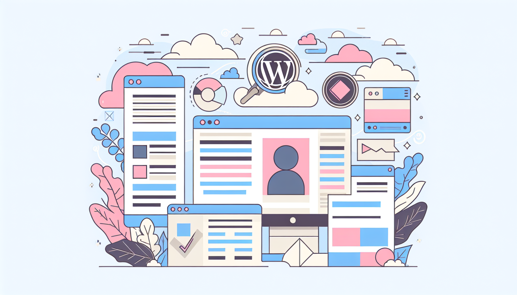 Illustration d’un écran mobile affichant des images adaptatives avec srcset et sizes sur WordPress
