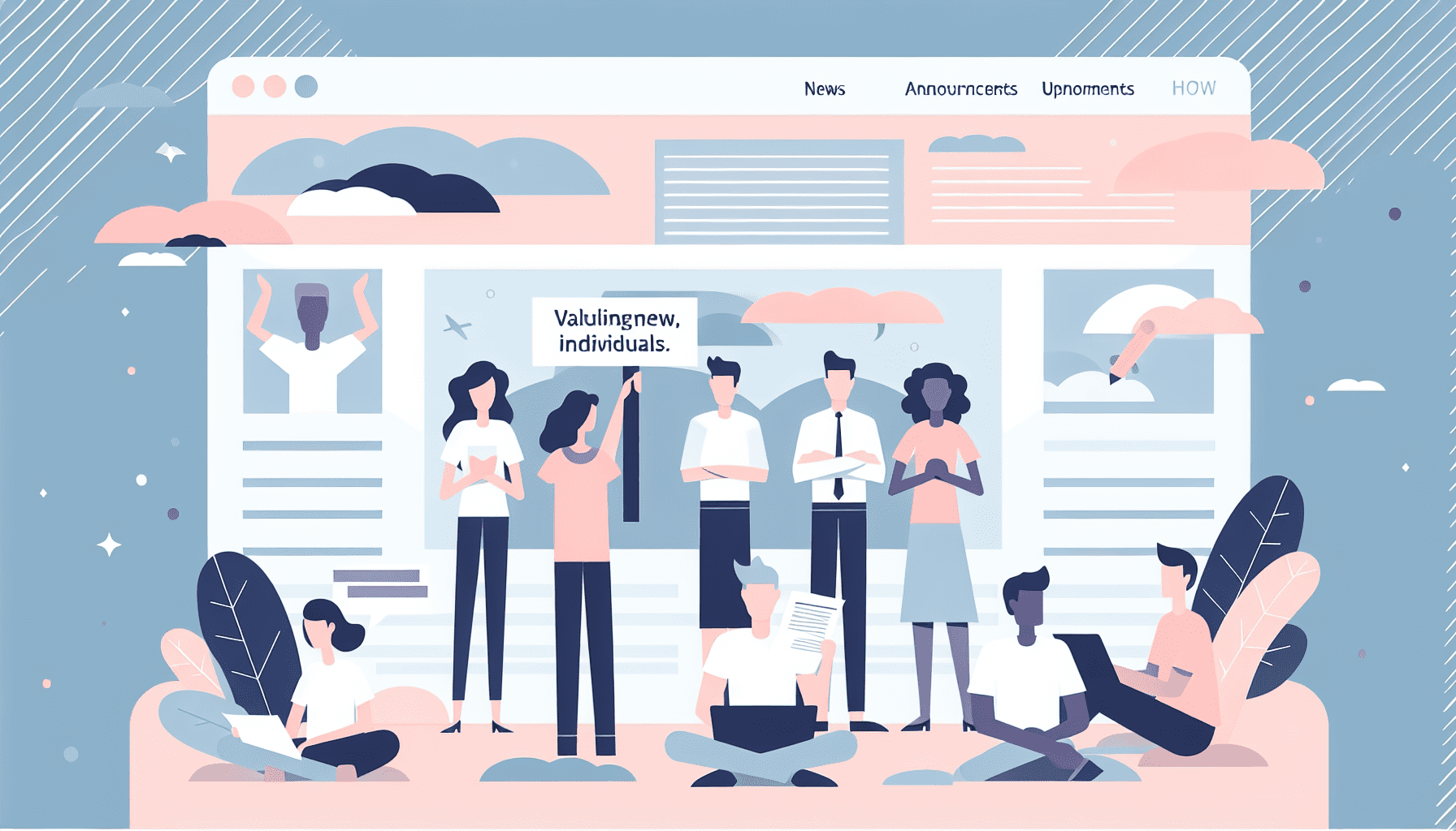 圖示：一個 WordPress 開發團隊正在圍繞任務和回饋板進行協作